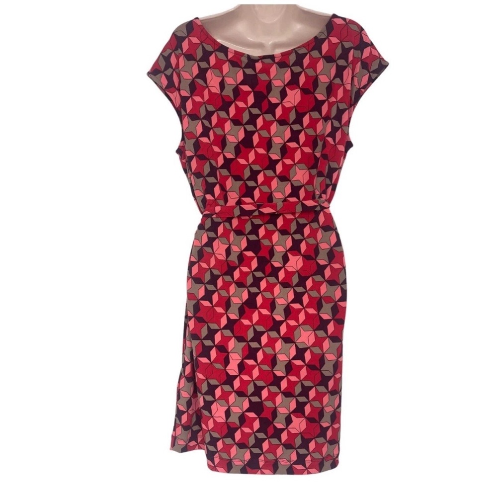 Banana Republic Geometric Multicolor Fitted Dress Women’s Size Medium - Picture 4 of 8